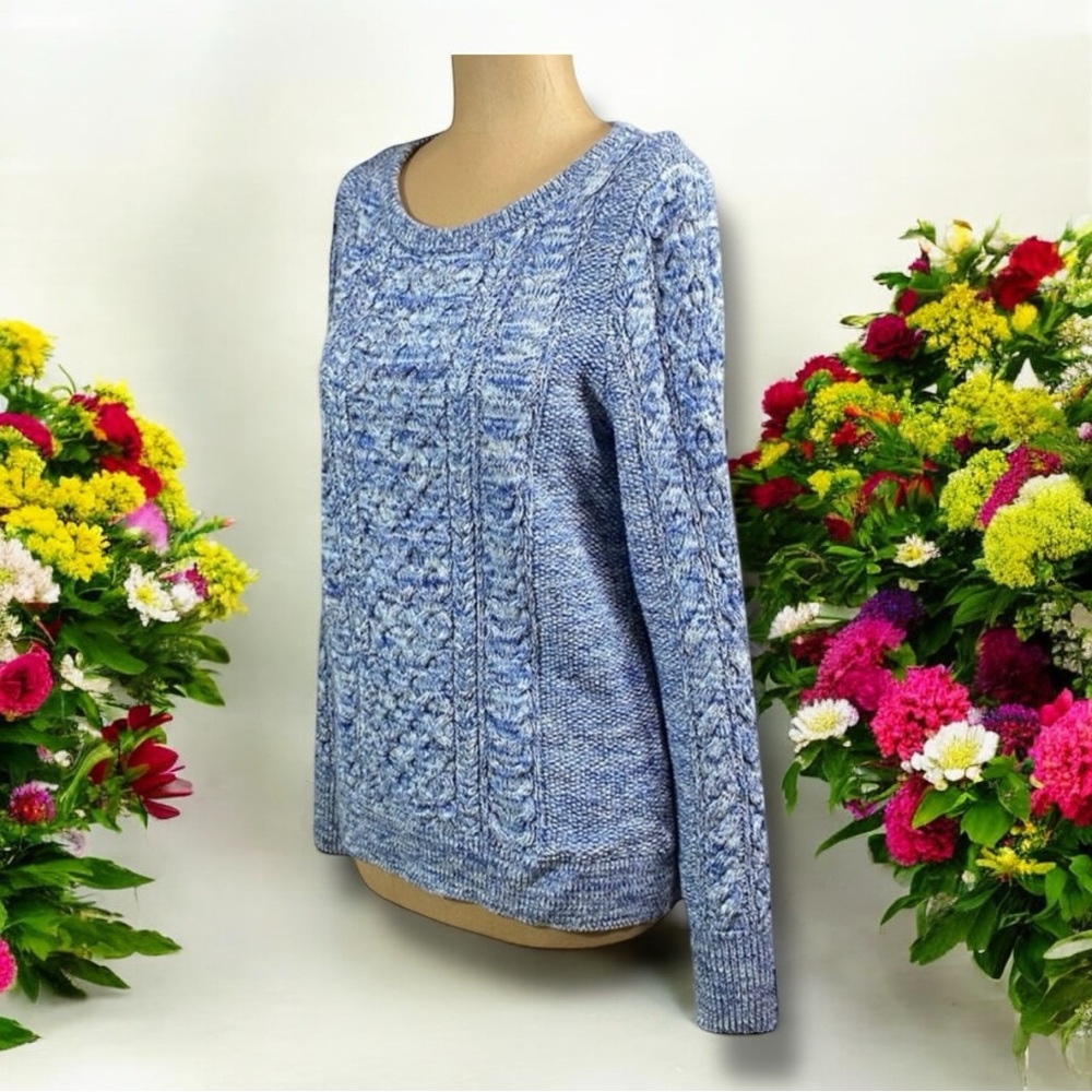 100% Cotton Gap for Good Sweater - Size Large, Pristine Cabincore - Blue & White - Picture 7 of 15